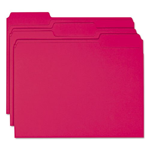 Colored File Folders, 1/3-cut Tabs, Letter Size, Red, 100/box Colored File Folders, 1/3-cut Tabs, Letter Size, Red, 100/box