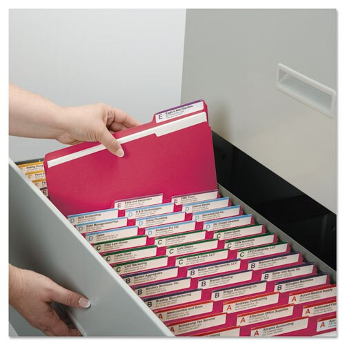 Colored File Folders, 1/3-cut Tabs, Letter Size, Red, 100/box Colored File Folders, 1/3-cut Tabs, Letter Size, Red, 100/box