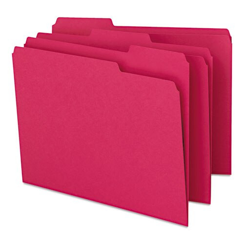 Colored File Folders, 1/3-cut Tabs, Letter Size, Red, 100/box Colored File Folders, 1/3-cut Tabs, Letter Size, Red, 100/box