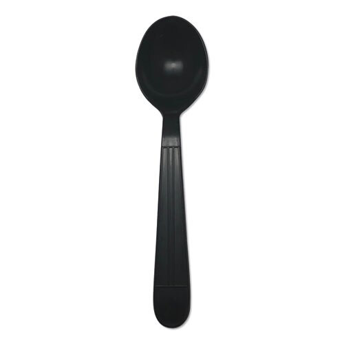 Heavyweight Cutlery, Soup Spoons, 6", Polypropylene, Black, 1000/carton Heavyweight Cutlery, Soup Spoons, 6", Polypropylene, Black, 1000/carton