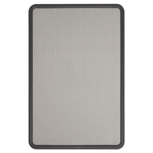 Contour Fabric Bulletin Board, 36 X 24, Gray Surface, Black Plastic Frame Contour Fabric Bulletin Board, 36 X 24, Gray Surface, Black Plastic Frame