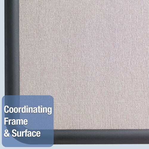Contour Fabric Bulletin Board, 36 X 24, Gray Surface, Black Plastic Frame Contour Fabric Bulletin Board, 36 X 24, Gray Surface, Black Plastic Frame