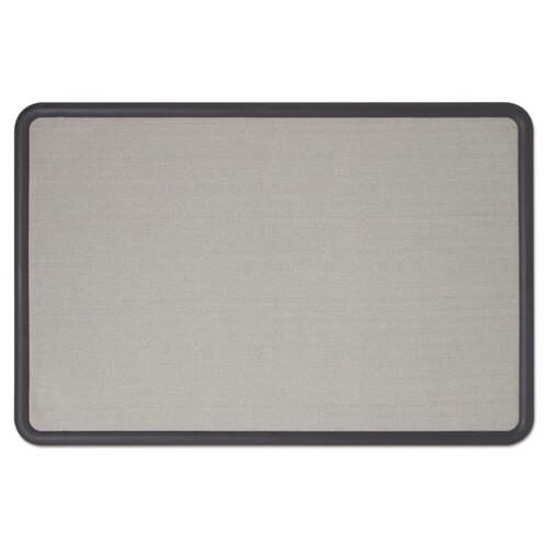 Contour Fabric Bulletin Board, 36 X 24, Gray Surface, Black Plastic Frame Contour Fabric Bulletin Board, 36 X 24, Gray Surface, Black Plastic Frame