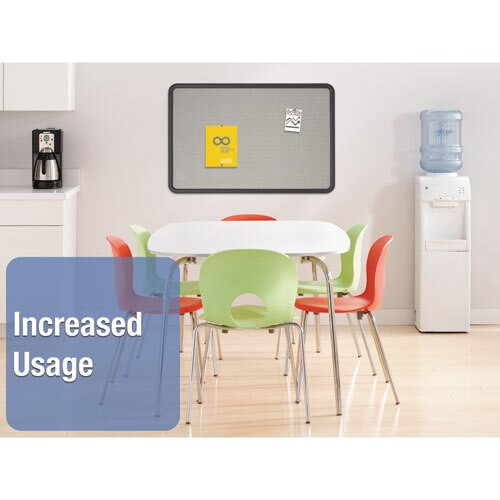 Contour Fabric Bulletin Board, 36 X 24, Gray Surface, Black Plastic Frame Contour Fabric Bulletin Board, 36 X 24, Gray Surface, Black Plastic Frame