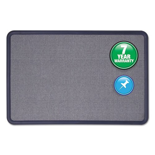Contour Fabric Bulletin Board, 36 X 24, Gray Surface, Black Plastic Frame Contour Fabric Bulletin Board, 36 X 24, Gray Surface, Black Plastic Frame