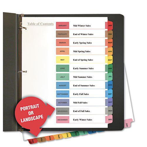 Deluxe Table Of Contents Dividers For Printers, 12-tab, Jan. To Dec., 11 X 8.5, White, 1 Set Deluxe Table Of Contents Dividers For Printers, 12-tab, Jan. To Dec., 11 X 8.5, White, 1 Set