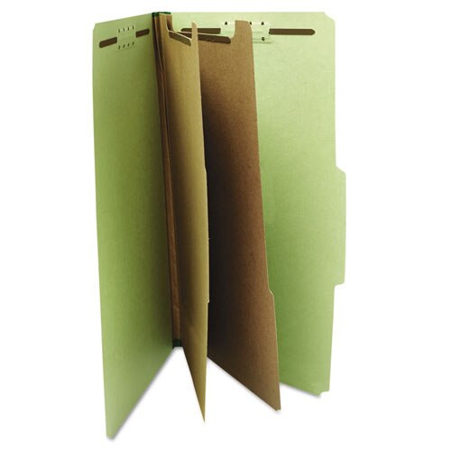 Six--section Pressboard Classification Folders, 2 Dividers, Legal Size, Green, 10/box Six--section Pressboard Classification Folders, 2 Dividers, Legal Size, Green, 10/box