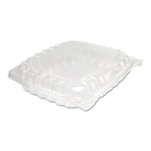 Clearseal Plastic Hinged Container, 8-5/16 X 8-5/16 X 2, Clear, 125/bg, 2 Bg/ct Clearseal Plastic Hinged Container, 8-5/16 X 8-5/16 X 2, Clear, 125/bg, 2 Bg/ct