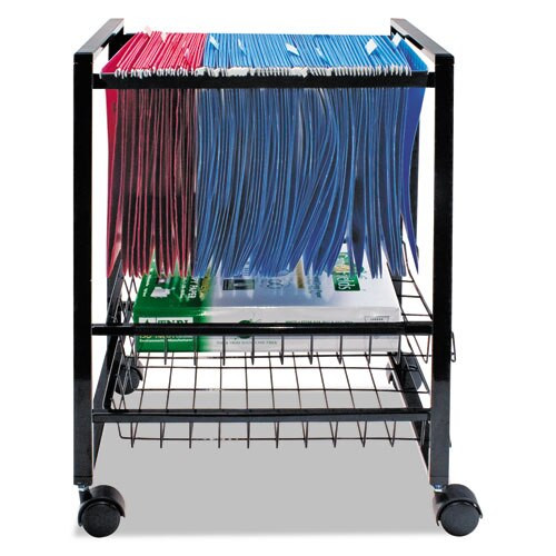 Mobile File Cart W/sliding Baskets, 12.88w X 15d X 21.13h, Black Mobile File Cart W/sliding Baskets, 12.88w X 15d X 21.13h, Black