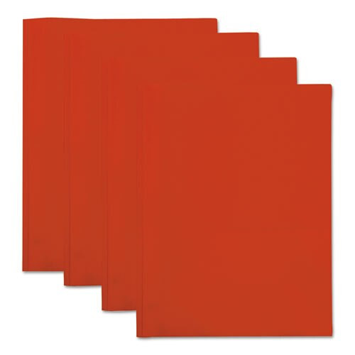 Plastic Twin-pocket Report Covers With 3 Fasteners, 100 Sheets, Red, 10/pk Plastic Twin-pocket Report Covers With 3 Fasteners, 100 Sheets, Red, 10/pk