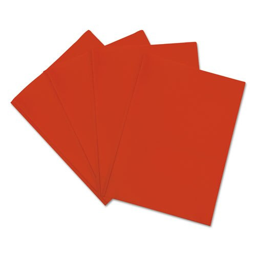 Plastic Twin-pocket Report Covers With 3 Fasteners, 100 Sheets, Red, 10/pk Plastic Twin-pocket Report Covers With 3 Fasteners, 100 Sheets, Red, 10/pk