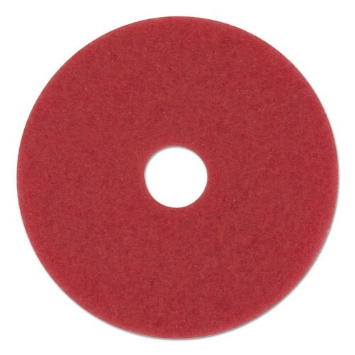 Buffing Floor Pads, 21" Diameter, Red, 5/carton