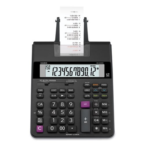 Hr200rc Printing Calculator, 12-digit, Lcd Hr200rc Printing Calculator, 12-digit, Lcd
