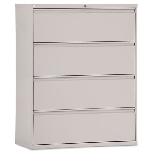 Four-drawer Lateral File Cabinet, 42w X 18d X 52.5h, Light Gray Four-drawer Lateral File Cabinet, 42w X 18d X 52.5h, Light Gray