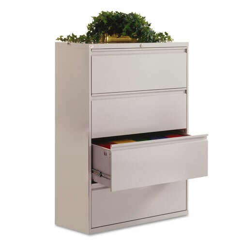 Four-drawer Lateral File Cabinet, 42w X 18d X 52.5h, Light Gray Four-drawer Lateral File Cabinet, 42w X 18d X 52.5h, Light Gray