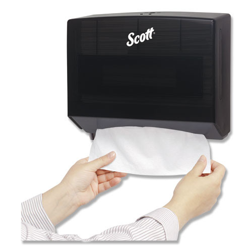 Scottfold Folded Towel Dispenser, Plastic, 10.75 X 4.75 X 9, Black Scottfold Folded Towel Dispenser, Plastic, 10.75 X 4.75 X 9, Black