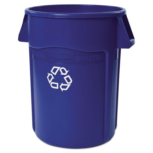 Brute Recycling Container, Round, 44 Gal, Blue Brute Recycling Container, Round, 44 Gal, Blue