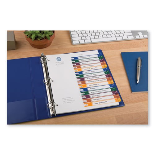 Customizable Table Of Contents Ready Index Dividers With Multicolor Tabs, 15-tab, 1 To 15, 11 X 8.5, Translucent, 1 Set Customizable Table Of Contents Ready Index Dividers With Multicolor Tabs, 15-tab, 1 To 15, 11 X 8.5, Translucent, 1 Set
