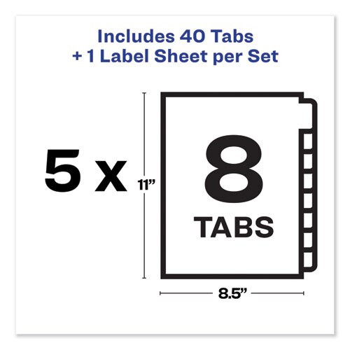Print And Apply Index Maker Clear Label Unpunched Dividers, 8tab, Letter, 5 Sets Print And Apply Index Maker Clear Label Unpunched Dividers, 8tab, Letter, 5 Sets