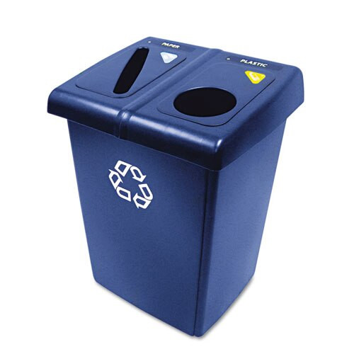 Glutton Recycling Station, Two-stream, 46 Gal, Blue Glutton Recycling Station, Two-stream, 46 Gal, Blue