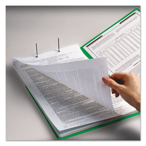 Watershed/cutless End Tab 2-fastener Folders, Straight Tab, Letter Size, Green, 50/box