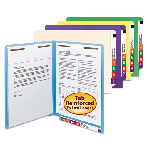 Watershed/cutless End Tab 2-fastener Folders, Straight Tab, Letter Size, Green, 50/box
