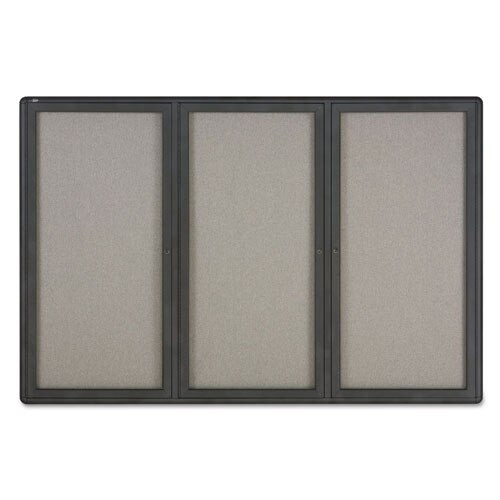 Enclosed Fabric-cork Board, 72 X 48, Gray Surface, Graphite Aluminum Frame Enclosed Fabric-cork Board, 72 X 48, Gray Surface, Graphite Aluminum Frame