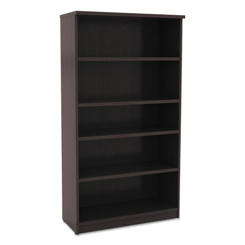 Alera Valencia Series Bookcase, Five-shelf, 31 3/4w X 14d X 64 3/4h, Espresso Alera Valencia Series Bookcase, Five-shelf, 31 3/4w X 14d X 64 3/4h, Espresso