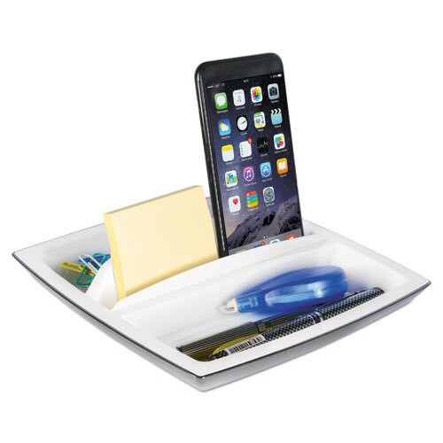 Desk Top Organizer And Tablet/phone Holder, Plastic, 8 1/4 X 8 1/4 X 2 3/4 Desk Top Organizer And Tablet/phone Holder, Plastic, 8 1/4 X 8 1/4 X 2 3/4
