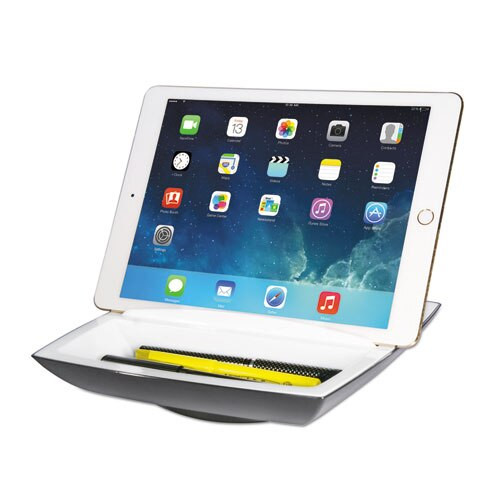 Desk Top Organizer And Tablet/phone Holder, Plastic, 8 1/4 X 8 1/4 X 2 3/4 Desk Top Organizer And Tablet/phone Holder, Plastic, 8 1/4 X 8 1/4 X 2 3/4