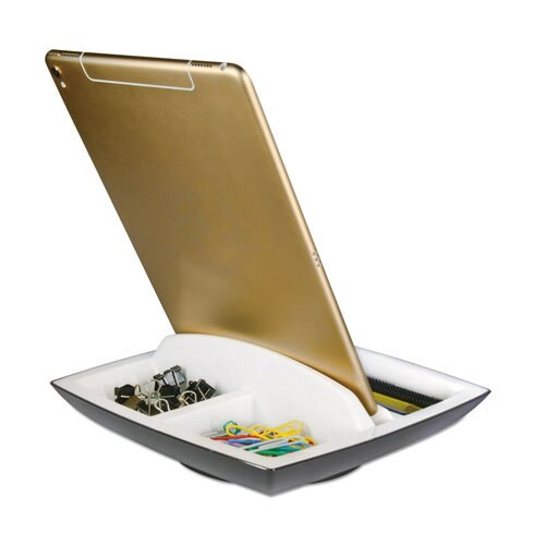 Desk Top Organizer And Tablet/phone Holder, Plastic, 8 1/4 X 8 1/4 X 2 3/4 Desk Top Organizer And Tablet/phone Holder, Plastic, 8 1/4 X 8 1/4 X 2 3/4