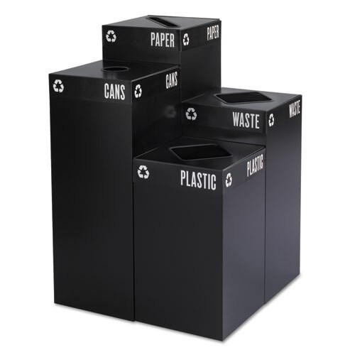 Public Square Recycling Container Lid, Square Opening, 15.25 X 15.25 X 2, Black Public Square Recycling Container Lid, Square Opening, 15.25 X 15.25 X 2, Black