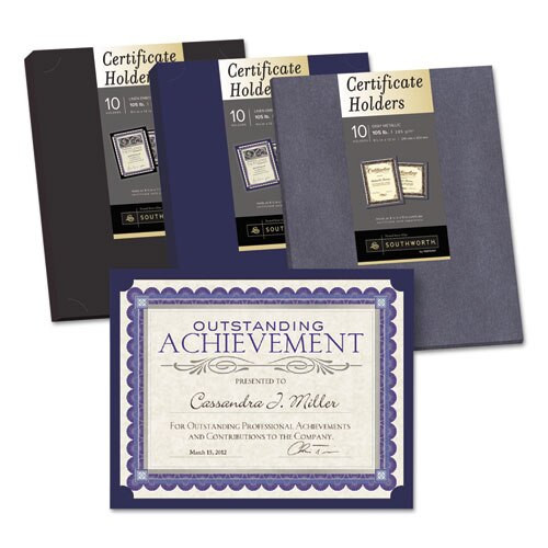 Certificate Holder, Gray, 105lb Linen Stock, 12 X 9 1/2, 10/pack Certificate Holder, Gray, 105lb Linen Stock, 12 X 9 1/2, 10/pack