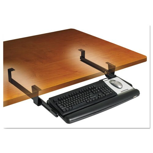 Adjustable Under Desk Keyboard Drawer, 27.3w X 16.8d, Black Adjustable Under Desk Keyboard Drawer, 27.3w X 16.8d, Black
