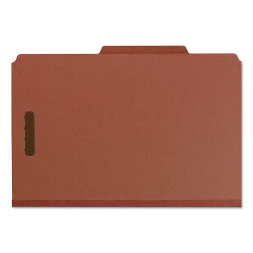 100% Recycled Pressboard Classification Folders, 2 Dividers, Legal Size, Red, 10/box 100% Recycled Pressboard Classification Folders, 2 Dividers, Legal Size, Red, 10/box