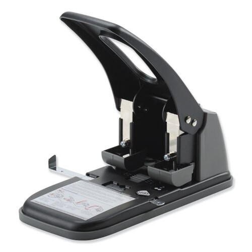 100-sheet High Capacity 2-hole Punch, Fixed Centers, 9/32" Holes, Black/gray 100-sheet High Capacity 2-hole Punch, Fixed Centers, 9/32" Holes, Black/gray