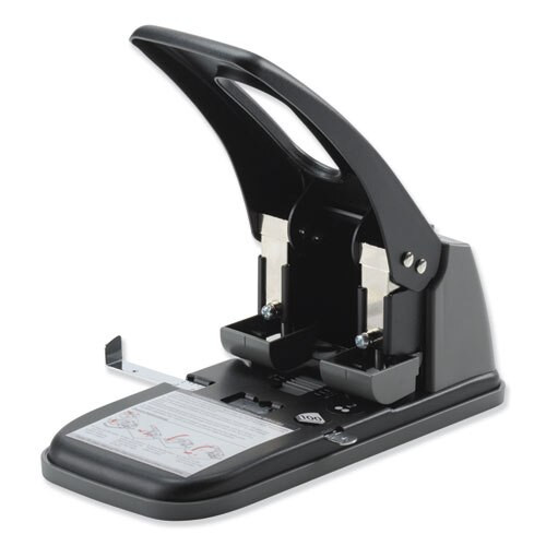 100-sheet High Capacity 2-hole Punch, Fixed Centers, 9/32" Holes, Black/gray 100-sheet High Capacity 2-hole Punch, Fixed Centers, 9/32" Holes, Black/gray