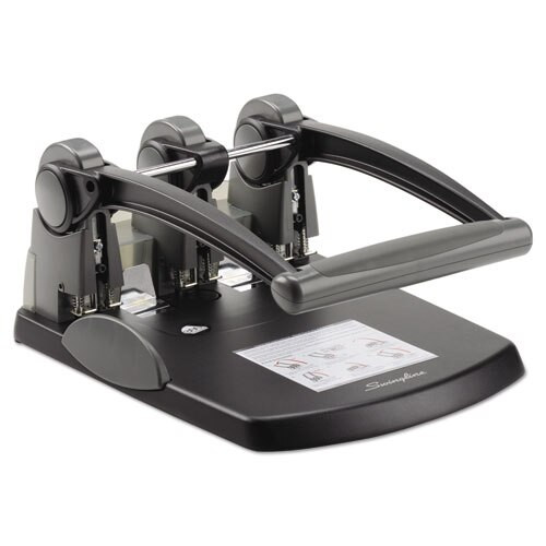 300-sheet Extra High-capacity Three-hole Punch, 9/32" Holes, Black/gray 300-sheet Extra High-capacity Three-hole Punch, 9/32" Holes, Black/gray