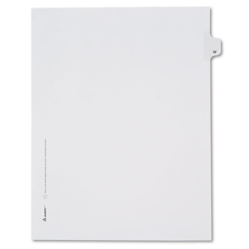 Preprinted Legal Exhibit Side Tab Index Dividers, Allstate Style, 26-tab, W, 11 X 8.5, White, 25/pack Preprinted Legal Exhibit Side Tab Index Dividers, Allstate Style, 26-tab, W, 11 X 8.5, White, 25/pack