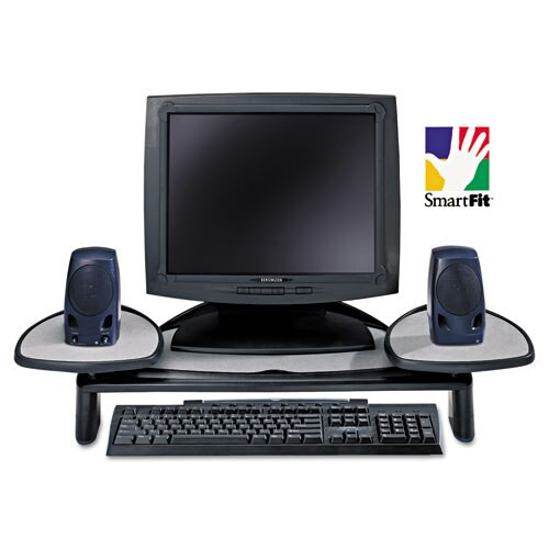 Flat Panel Monitor Station, 22 3/4 X 12 1/4 X 2 1/2 To 4 1/2, Black Flat Panel Monitor Station, 22 3/4 X 12 1/4 X 2 1/2 To 4 1/2, Black