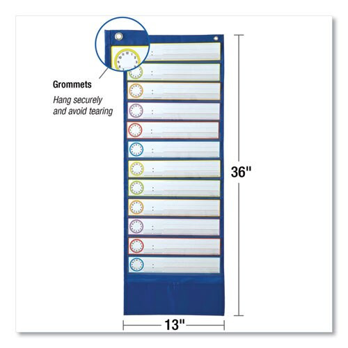 Deluxe Scheduling Pocket Chart, 13 Pockets, 13 X 36 Deluxe Scheduling Pocket Chart, 13 Pockets, 13 X 36
