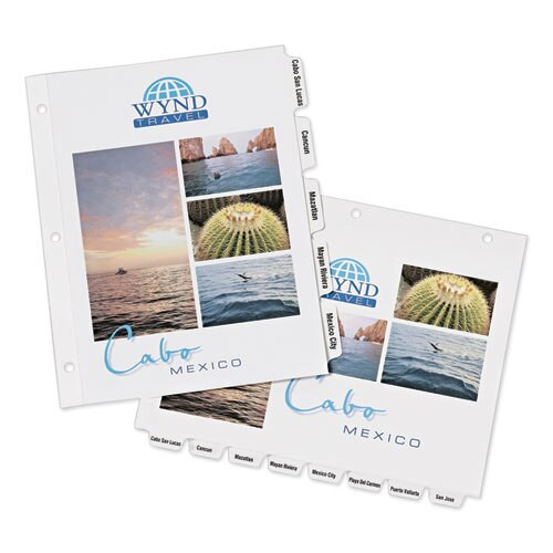 Customizable Print-on Dividers, 5-tab, Letter Customizable Print-on Dividers, 5-tab, Letter