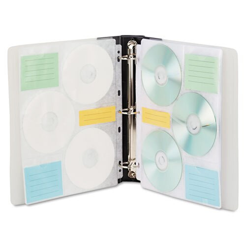 Cd/dvd Three-ring Refillable Binder, Holds 90 Discs, Midnight Blue/clear Cd/dvd Three-ring Refillable Binder, Holds 90 Discs, Midnight Blue/clear