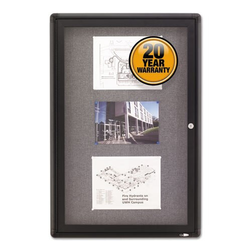 Enclosed Fabric-cork Board, 24 X 36, Gray Surface, Graphite Aluminum Frame Enclosed Fabric-cork Board, 24 X 36, Gray Surface, Graphite Aluminum Frame