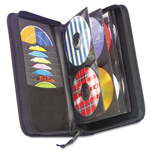 Cd/dvd Wallet, Holds 72 Discs, Black Cd/dvd Wallet, Holds 72 Discs, Black