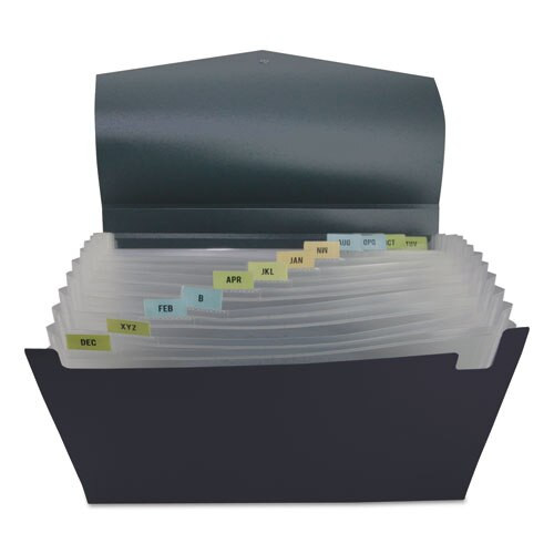 Poly Expanding Files, 13 Sections, Letter Size, Black/steel Gray Poly Expanding Files, 13 Sections, Letter Size, Black/steel Gray