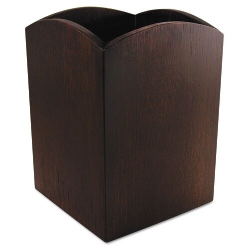 Bamboo Curved Pencil Cup, 3 X 3 4 1/4, Espresso Brown Bamboo Curved Pencil Cup, 3 X 3 4 1/4, Espresso Brown