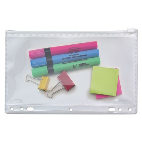 Zip-all Ring Binder Pocket, 6 X 9 1/2, Clear Zip-all Ring Binder Pocket, 6 X 9 1/2, Clear