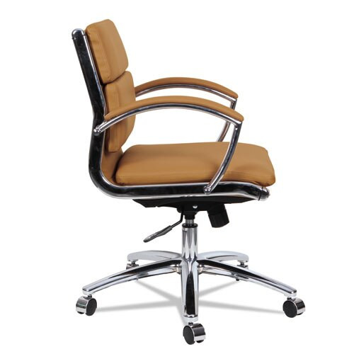 Alera Neratoli Low-back Slim Profile Chair, Supports Up To 275 Lbs., Camel Seat/camel Back, Chrome Base Alera Neratoli Low-back Slim Profile Chair, Supports Up To 275 Lbs., Camel Seat/camel Back, Chrome Base