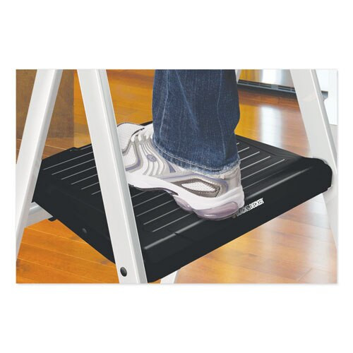 Aluminum Step Stool Ladder, 2-step, 225 Lb Capacity, 18.5w X 23.5 Spread X 38.5h, Silver Aluminum Step Stool Ladder, 2-step, 225 Lb Capacity, 18.5w X 23.5 Spread X 38.5h, Silver